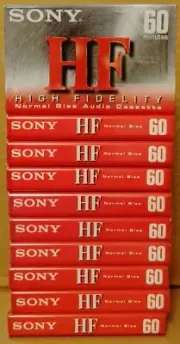 SONY HF High Fidelity Normal Bias Audio Cassette 60 min SONY C-60HFC - 10 Pack