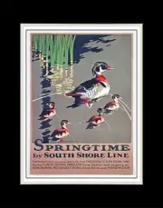 1929 Springtime by South Shore Line - Matted for 11x14 Frame