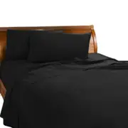 Black Percale Fitted Sheet Set