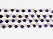8mm Blue amethyst jade gemstone beaded jewelry making rosary, bulk roll chain