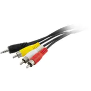 PRO2 LA1077 3.5Mm 4-Contact To 3X RCA Plug Composite Lead 2Mt Ideal For Connecting Your Video