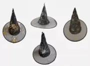 Witch Hat Spiders & Webs Gold Silver Halloween Spider Spooky Trick or Treat