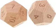Kisangel 2pcs Set 12 Sided Wooden Dice Set for Math Learning Aid Educational Tool Safe Friendly Material for Parent Interaction Fun Brain Games