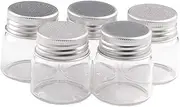 6pcs 20ml Transparent Glass Bottle with Sealed Metal Cover Empty Wishing Bottle