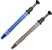 Taicols Pick Up Tool, 2 Pcs IC Chips Grabber with 4-Claw, Beads Gems Parts Claw Picker, Stainless Jewel Diamond Tweezers for Electronic Component Catcher for Tiny Objects in Home Office (Gray+Blue)