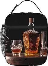 Whisky Beer Pictures Lunch Bag for Women Men Reusable Lunch Tote Bags Insulated Lunch Box Leakproof Lunch Pail Bag Large Capacity Cooler Food Lunch Containers for Work Travel Outdoor