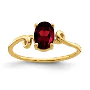 14K Yellow Gold 7x5mm Oval Garnet ring