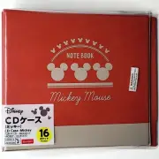 Mickey Mouse CD DVD Case Disney Daiso Japan Japanese Notebook 16 Pockets Red