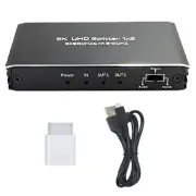 1 PC Black 8K 60Hz 1 In 2 Out HDMI Splitter With Series Connection For PS5