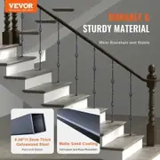 Staircase Metal Balusters 44'' x 1/2" Galvanized Steel Decorative Banister Spindles 10 Pack Deck Baluster with Hollow Double Baskets Spiral Stair Railing