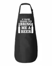 If You're Reading This Bring Me A Beer Funny Kitchen Apron BBQ Gift Father's Day
