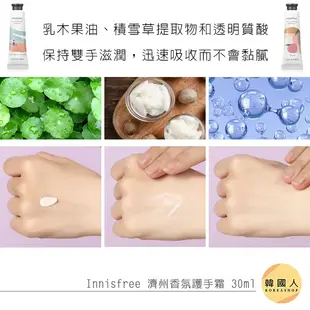 現貨【韓國人】Innisfree 濟州香氛護手霜 30ml 悅詩風吟 月份護手霜 護手乳 保濕不黏 韓國護手霜 濟州島