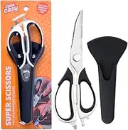 Cook Easy Kitchen Scissors, Kitchen Shears Heavy Duty Stainless Steel Serrated Blade, PP+TPR Handle Shears, Ideal for Cutting Poultry, Herbs, Vegetables, Durable and Ergonomic Design (1 Pack)