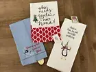 Christmas Guest Fingertip Hand Towels Holiday Red Green White Lot of 3