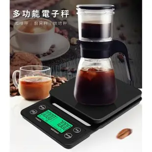 【烘焙用品】夜光液晶計時數位電子秤-附隔熱墊(順時 倒數計時器 精密電子秤 手沖咖啡秤 廚房秤 烘培料理秤)