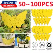 Up to 100pcs Dual Sided Strong Sticky Trap Insect Killer Fruit Fly Trap Gnat New