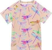 [ODAWA] Watercolor Dragonflies Kid Swim Shirt UPF+ 50 Quick Dry Shirt Kids Youth Rashguard