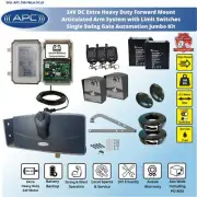 Single Swing Driveway Gate Motor Internal Transformer Articulated Arms Jumbo Kit