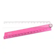Folding Straight Ruler 30cm Drawing Measuring Tool with Wavy Edge, Red