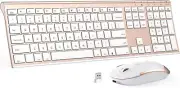 Wireless Keyboard and Mouse Combo, 2.4Ghz Ultra-Slim Aluminum Rechargeable Keybo