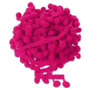 10 Yards Pom Pom Ball Fringe Trim Ribbon Sewing Trim DIY Crafts, 12mm Fuchsia