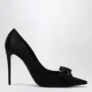 [Dolce & Gabbana] Black satin pumps with bow 39 IT Black