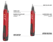 New Milwaukee 2203-20 500000 & 10-49 Dual Range Voltage Detector with LED Light