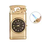 Windproof Metal Cigar Lighter Watch 1 Jet Flame Torch Butane Refillable Vintage