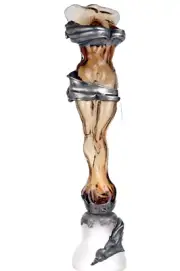 ION TAMAIAN Art Glass Transparent Amber Woman Torso Sculpture Hand Blown New