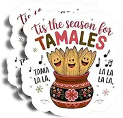 Tis The Season for Tamales Magnet - 5" On Longest Side - Tamales Plant Cute - 2 Pack - Thick Strong Magnet - Magnet for Fridge, Toolbox, Cars - Made in USA - PLDFMAG0939