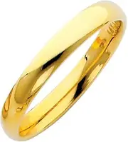 [JewelryWeb] 14k Yellow Gold 3mm Comfort Fit Wedding Band Ring Jewelry for Women - Ring Size Options: 10 10.5 11 11.5 12 4 4.5 5 5.5 6 6.5 7 7.5 8 8.5 9 9.5