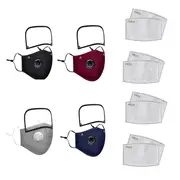 Catzon 4 Packs Kid Face Mask with Detachable Eye Shield Protective Breathable Face Mask