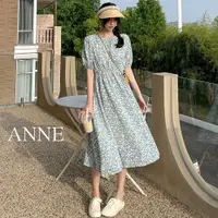 在飛比找蝦皮商城優惠-ANNE｜碎花泡泡袖洋裝【AD10275】泡泡袖裙 長裙 洋