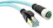 M12 4 Pin D Code Female to RJ45 Industrial Ethernet Cable, M12 to RJ45 Male High Flex Cable Shielded Field Wireable Cable Assembly for Automation Systems Interconnect (3.28ft/1Meter)