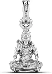 [Samyuktha] Shiv Shankar 925 Pure Sterling Silver God Shiva Pendant for Men & Women Pure Silver Bhagwan Shiv Ji Locket for Good Health & Wealth, Sterling Silver, No Gemstone