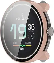 Protective Case Intended for Suunto RACE S, Full Wrap Hard PC Screen Protector Cover Cases, HD Tempered Film Tempered Glass for RACE S Smart Watch Accessories [Pink]