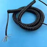 PU Spring Shielded Cable 10 core 26 AWG tensile 1 2 3 4 5 6 7 8 9 10 11 12 Meters Spiral Telescopic Wire(Stretch 11 Meter)