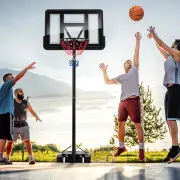 Costway130-350cm Height Adjustable Basketball Hoop with 2 Nets