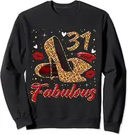 [X.Style] 31 and Fabulous High Heels 31st Birthday for Her Lady Sweatshirt ds441 Sweater (M) Black