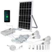 YH1006 12W Solar panel 4 LED bulbs Portable Solar Power Lighting Kit