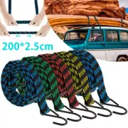 5Pcs Elastic Bungees Cords with Hooks Anti-slip Flat Elasticity Rope for qrYhb
