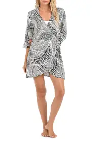 La Blanca Dream Catcher Cover-Up Wrap Shirtdress in Ivory at Nordstrom, Size Small