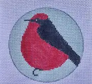 Vermillion Flycatcher Ornament Hand Painted Needlepoint Canvas