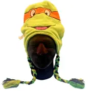 Teenage Mutant Ninja Turtles Reversible Beanie Laplander Hat Orange Blue TMNT OS