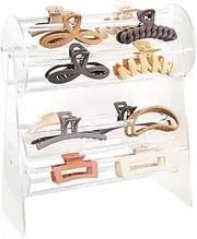 Justivana 1 PCS Claw Clip Organizer Holder Acrylic Hair Clip Organizer Display 360-Degree Rotating Claw Clip Holder and Storage