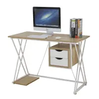 在飛比找momo購物網優惠-【AT HOME】3.6尺梧桐色二抽收納書桌/電腦桌/工作桌