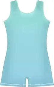 [GAIGEO] Toddler Gymnastics Leotards for Girl Biketards Dress Leotards with Shorts Green Blue Sky Gradient 2-3t