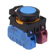 IDEC CW Series Blue 22.3mm Momentary Flush Push Button Switch 1NO-1NC IP65