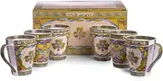 Irish Claddagh Cup Set of Six 14oz Tea Cups Come in a Matching Box, Decorated with Celtic Patterns, Symbols and Colors