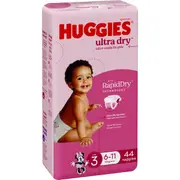 Huggies Ultra Dry Nappies Girls Size 3 (6-11kg) 44 pack